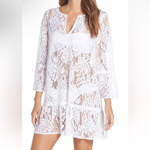 Resort White Lace Swim Lilly Pulitzer Payton Cover-up Dress SIZE XL